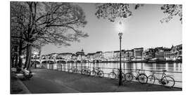 Aluminium print Basel in Switzerland at night - Dieterich Fotografie