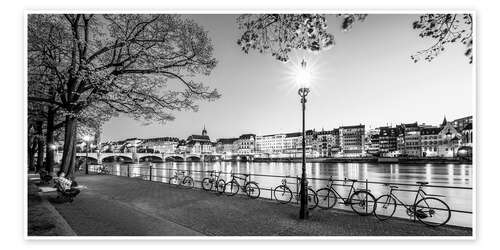 Póster Basel in Switzerland at night