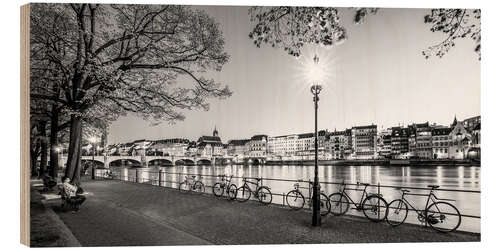 Trätavla Basel in Switzerland at night