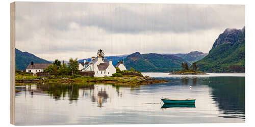 Wood print Plockton in the Highlands of Scotland