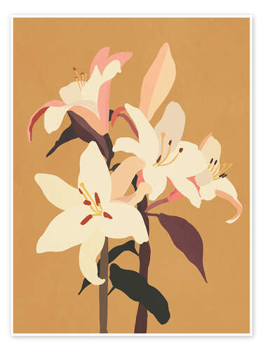 Poster White Lilies