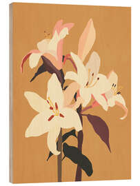Cuadro de madera White Lilies