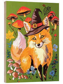 Holzbild Der Fuchs ist eine Hexe - Taika Tori