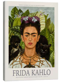 Leinwandbild Selbstporträt mit Dornkette und Kolibri, 1940 II - Frida Kahlo