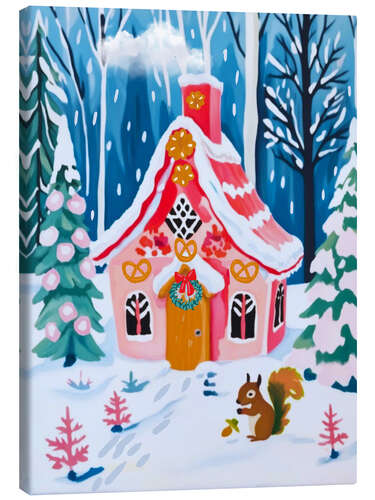 Canvas-taulu Pink Gingerbread House