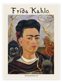 Wall print Self-Portrait with Small Monkey, 1945 III - Frida Kahlo