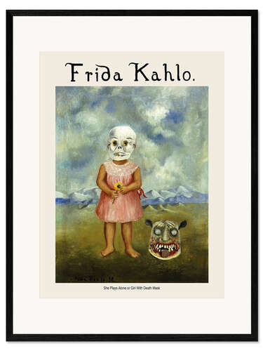 Framed art print She Plays Alone or Girl With Death Mask II