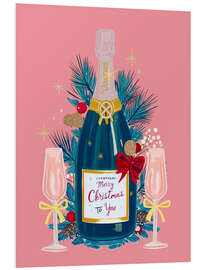 Hartschaumbild Weihnachts-Champagner