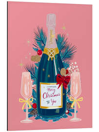 Magnettafel Weihnachts-Champagner