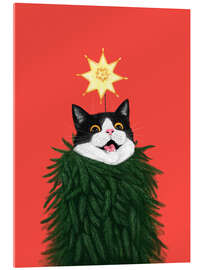 Acrylic print Cat in a Christmas tree - Valeriya Korenkova