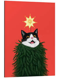 Cuadro de aluminio Cat in a Christmas tree - Valeriya Korenkova