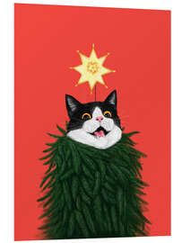 Quadro em PVC Cat in a Christmas tree - Valeriya Korenkova