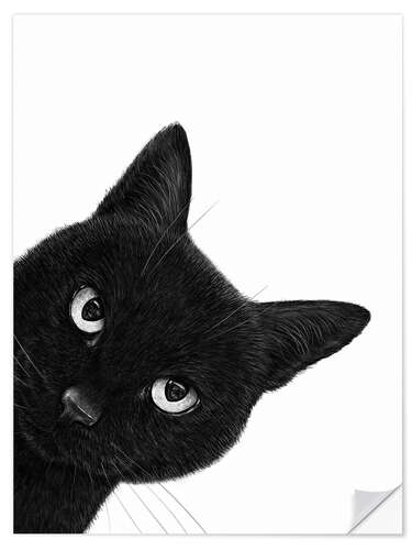 Wandsticker Schmollende schwarze Katze