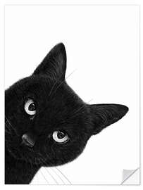 Wandsticker Schmollende schwarze Katze