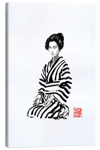 Leinwandbild Gestreifte Geisha