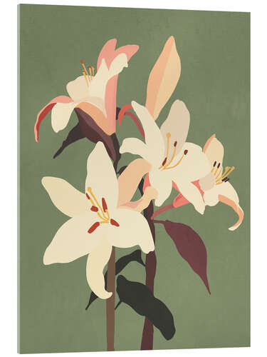 Stampa su vetro acrilico White Lilies