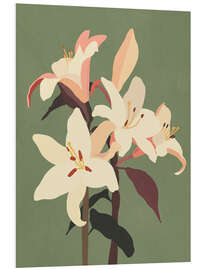 Hartschaumbild Weiße Lilien