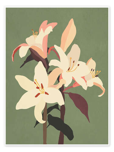 Poster White Lilies