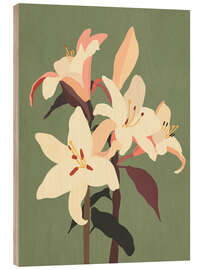 Cuadro de madera White Lilies - ThingDesign