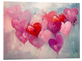 Cuadro de metacrilato Valentines Day Red Pink Hearts I