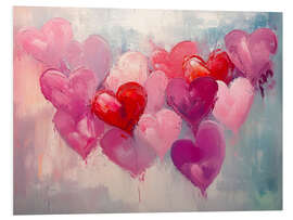 Obraz na PCV Valentines Day Red Pink Hearts I