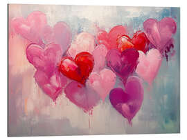 Magnettafel Rote und rosa Herzen am Valentinstag I