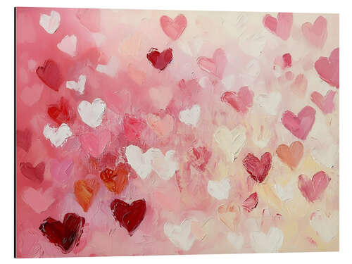 Obraz na aluminium Red and Pink Hearts on Valentine's Day II