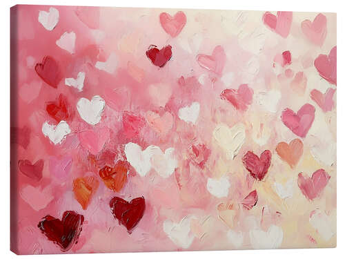 Stampa su tela Red and Pink Hearts on Valentine's Day II