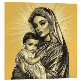 Akrylbillede Modern Virgin Mary and the Child Jesus