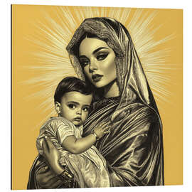 Aluminiumsbilde Modern Virgin Mary and the Child Jesus