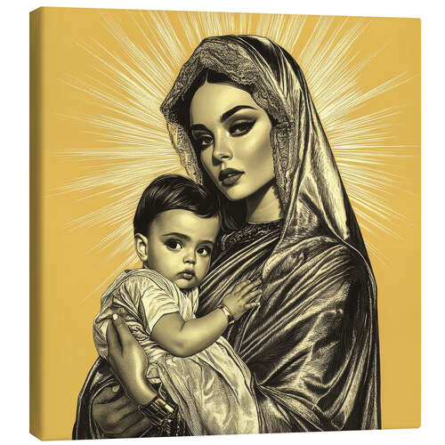 Canvastavla Modern Virgin Mary and the Child Jesus