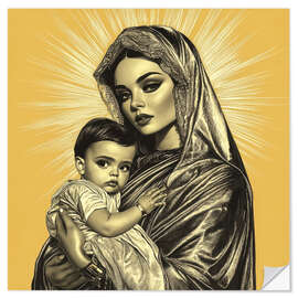 Wall sticker Modern Virgin Mary and the Child Jesus