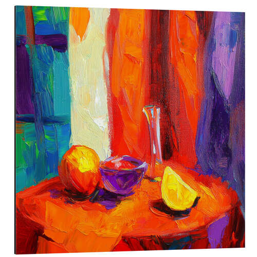 Aluminium print Still life in orange