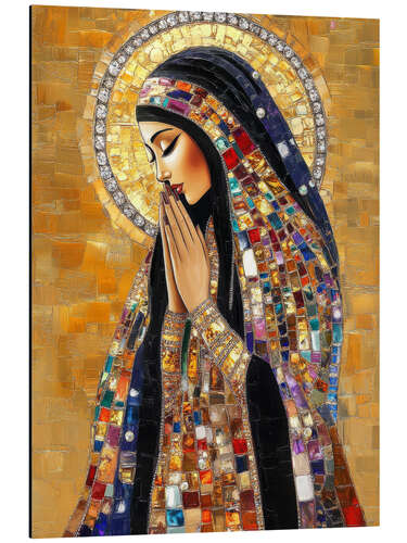Aluminium print Praying Holy Mary with Jewels