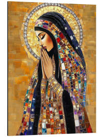 Aluminium print Praying Holy Mary with Jewels - DejaReve