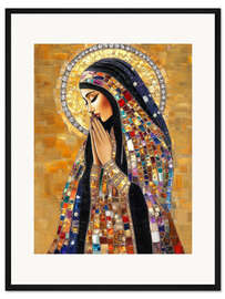 Gerahmter Kunstdruck Betende Heilige Maria mit Juwelen - DejaReve