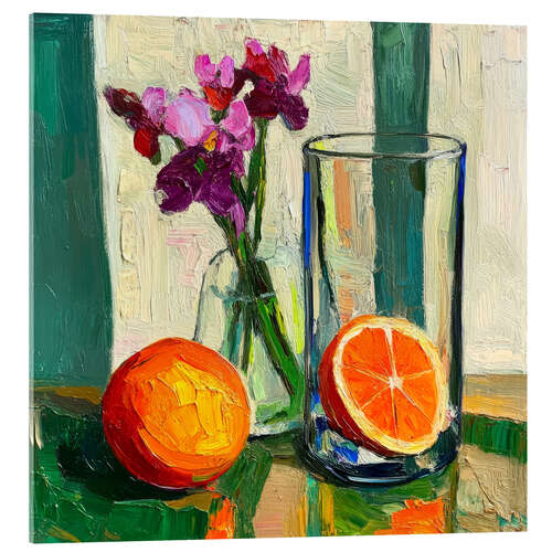 Acrylic print Still life with oranges
