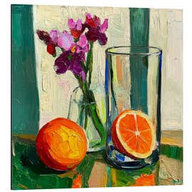 Aluminium print Still life with oranges