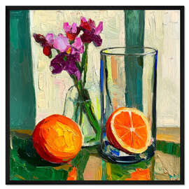 Gerahmter Kunstdruck Stillleben mit Orangen