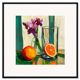 Impresión de arte enmarcada Still life with oranges