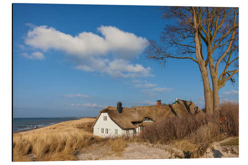 Cuadro de aluminio Beach and Deichhaus in Ahrenshoop on the Baltic Sea