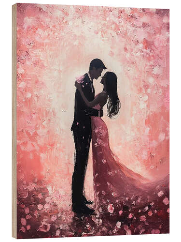 Print på træ Valentines Day Romantic Couple