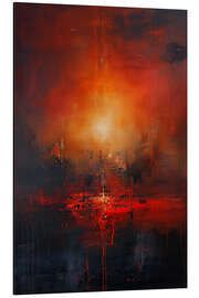 Alubild Feuerrotes Abstrakt - Michael artefacti
