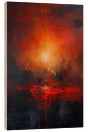 Holzbild Feuerrotes Abstrakt - Michael artefacti