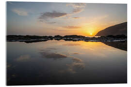 Obraz na szkle akrylowym Sunset and lava stones on Fuerteventura - Jan Wehnert