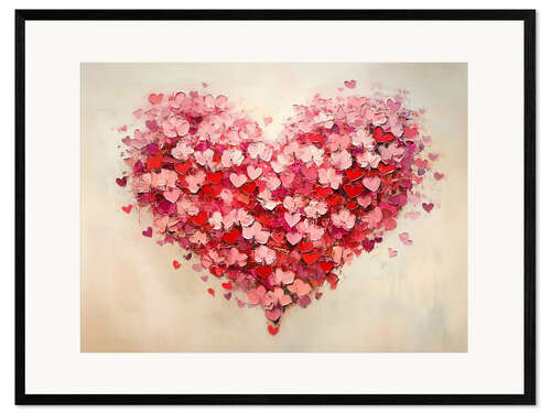 Impression artistique encadrée Red Hearts for Valentine's Day