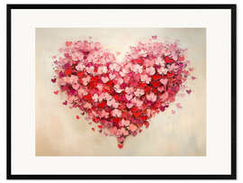 Impression artistique encadrée Red Hearts for Valentine's Day