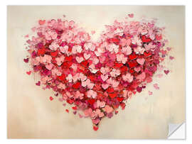 Wandsticker Rote Herzen für Valentinstag
