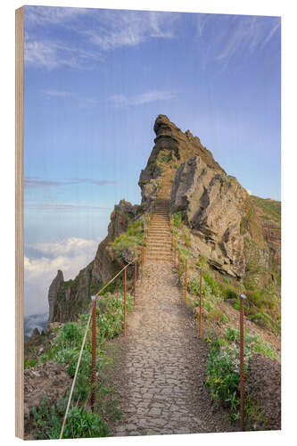 Wood print Stairway to Heaven on Madeira