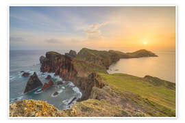 Wandbild Madeira Ponta de São Lourenço bei Sonnenaufgang - Michael Valjak
